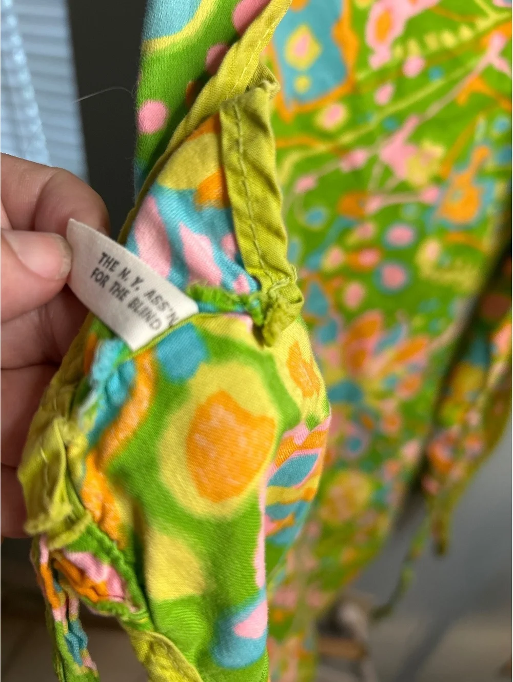 Vintage Vibrant Floral Cotton Apron with Tie Back